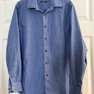 Tasso Elba Blue Patterned Men's Shirt